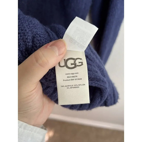 UGG Navy Blue Tinley Wrap Sweater Size Small Stretch Women’s - Picture 6 of 8